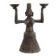 Brass Gujarat Tribal Women Holding Two Bowls Candle Holder