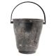 Brass Bucket With Floral Pattern Handle And Silver Finish