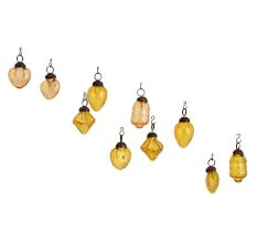 Amber Combo Glass Tiny Christmas Hanging Set of 25