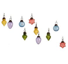 Multi Color Combo Glass Tiny Christmas Hanging Set of 25