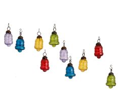Multic-Color Bell Combo Glass Tiny Christmas Hanging Set of 25