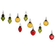 Multic-Color Combo Glass Tiny Christmas Hanging Set of 25