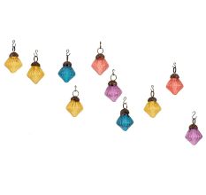 Multic-Color Combo Glass Tiny Christmas Hanging Set of 25