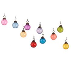 Multic-Color Round Combo Glass Tiny Christmas Hanging Set of 25