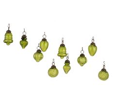 Olive Green Combo Glass Tiny Christmas Hanging Set of 25