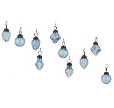 Slate Blue Combo Glass Tiny Christmas Hanging Set of 25