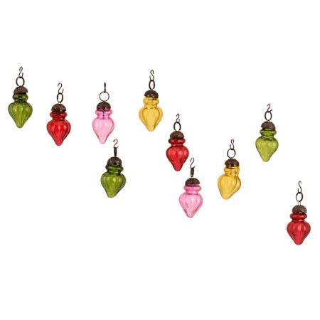 Multic-Color Combo Glass Tiny Christmas Hanging Set of 25