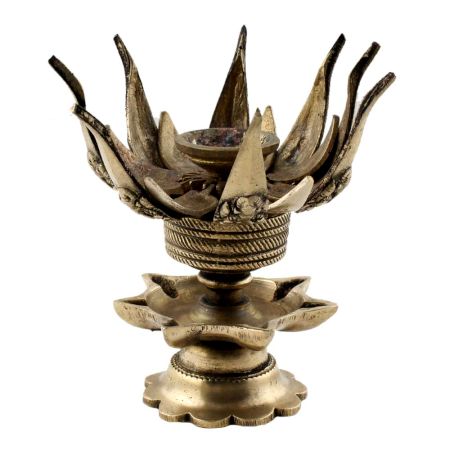 Lotus Shape Brass Oil Lamp
