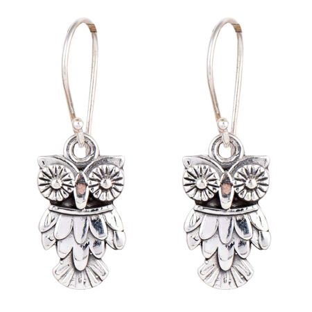 Fashionable Owl Halloween 92.5 Sterling Silver Earrings