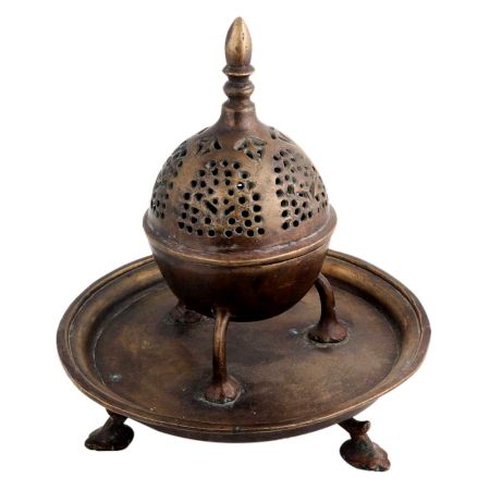 Brass Jali design Dome Incense Holder With Base Plate