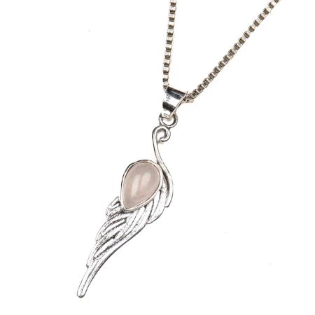 Moonstone Teardrop Feather Embedded 92.5 Sterling Silver Jewelry