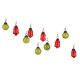 Olive Green Red Combo Glass Tiny Christmas Hanging Set of 25