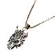 Demonic Wolf Face 92.5 Sterling Silver Pendant Necklace