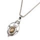 Golden Semi precious Engraved 92.5 Sterling Silver Pendant