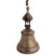Brass Peacock Figurine Temple Bell With Long Chain