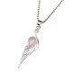 Moonstone Teardrop Feather Embedded 92.5 Sterling Silver Jewelry