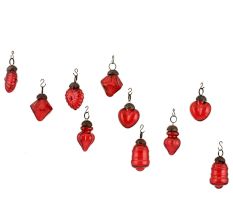 Red Combo Glass Tiny Christmas Hanging Set of 25