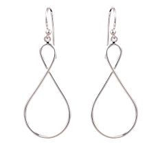 Elegant 92.5 Sterling Silver Twisted Hanging Earrings