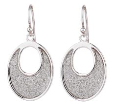 Shimmery Round Discs With 92.5 sterling silver Border Drop Earrings