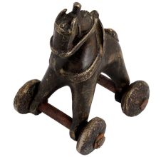 Brass Horse With Wheels Traditional Temple Toy