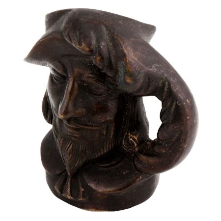 Pirate Head Mug Shaped Brass Pen Holder