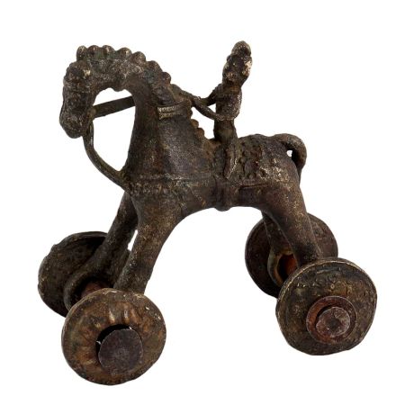 Home Decorative Old Temple Toy Of Horse With A Rider
