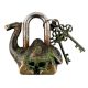 Brass Camel Padlock Lock With Keys In Pair Patina Finish