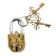 Brass Engraving Ganesha Idol Sculpture Pad Lock With Keys in Pair