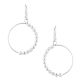 One Side Beaded 92.5 Sterling Silver Hoop Earring
