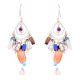 Colorful Stone 92. 5Sterling Stone Earrings Cascade Hippie Earrings