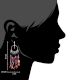 92.5 Sterling Silver Multi Colored Beads Bali Hoop Chandelier Earrings