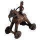 Brass Horse on Wheel Temple Toy Collectable Gift