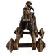Highly Decorative Brass Rider On Horse With Wheels Temple Toy