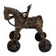 Indian Brass Horse Temple Toy On Wheels