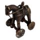 Indian Brass Temple Toy Soldier Rider Horse On Wheels