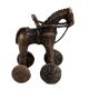 Indian Brass Temple Toy Soldier Rider Horse On Wheels