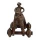 Brass Primitive Temple Toy Of Rider On Big Wheels