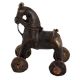 Detailed Figurine Of Brass Toy Horse on Wheel Pull Toy