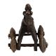 Brass Horse Temple Toy With Rider On Wheels