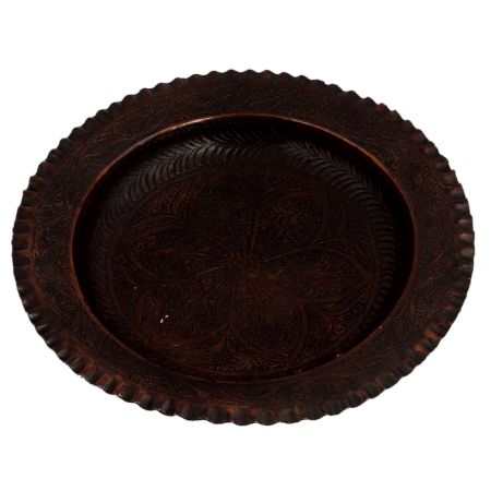 Big Flower Engraved Copper Plate Wall Hanging