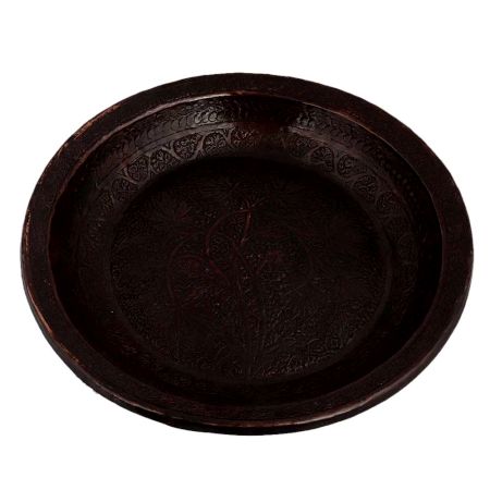 Repousse Copper Plate Kasmiri Design Of Flower And Leaves