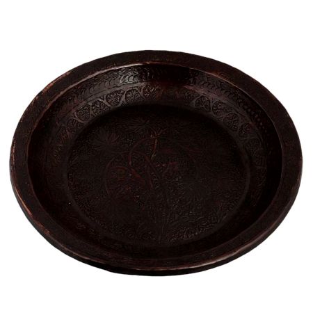 Repousse Copper Plate Kasmiri Design Of Flower And Leaves