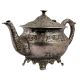 Ornate Brass Short Tea Or Coffee Pot With Stout In Silver polish