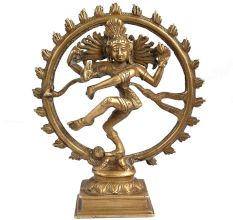 Golden Brass Shiva Statue King Of Dance Gift And Decoration