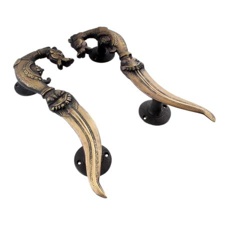 Brass Vintage Door handle Horse Head Sword End Design