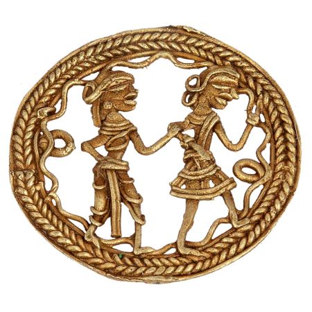 Golden Brass Kamandal Holy Water Pot With Handle