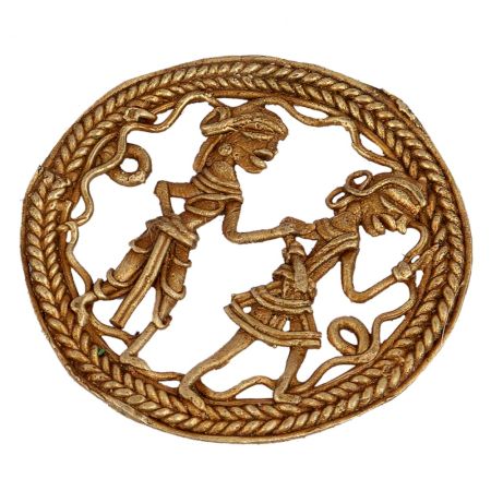 Golden Brass Kamandal Holy Water Pot With Handle