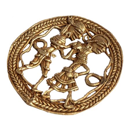 Hindu Brass Statue Of Lord Panchmukhi Hanuman