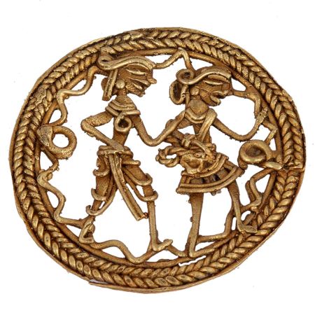 Repousse Copper Plate Kasmiri Design Of Flower And Leaves