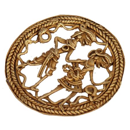 Repousse Copper Plate Kasmiri Design Of Flower And Leaves